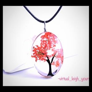 🌿Tree Of Life Oval Shaped Necklace Red🌿